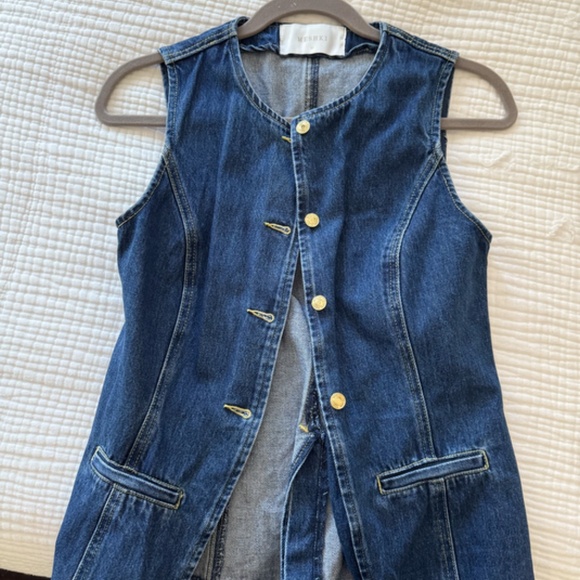 Meshki Abel Denim Button Up Top - Dark Blue - Picture 2 of 2